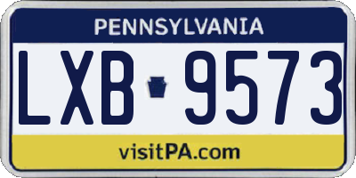 PA license plate LXB9573