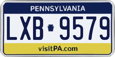 PA license plate LXB9579
