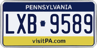 PA license plate LXB9589