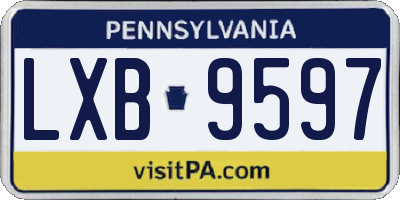 PA license plate LXB9597