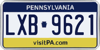 PA license plate LXB9621