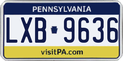 PA license plate LXB9636
