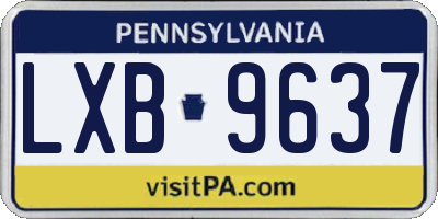 PA license plate LXB9637