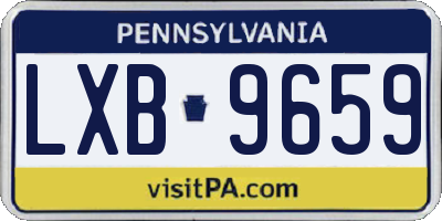 PA license plate LXB9659