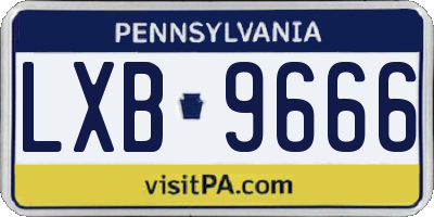 PA license plate LXB9666