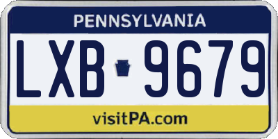 PA license plate LXB9679