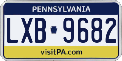 PA license plate LXB9682