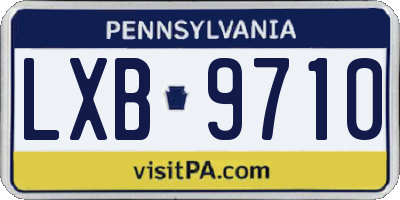 PA license plate LXB9710