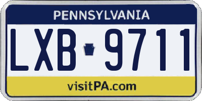 PA license plate LXB9711