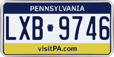 PA license plate LXB9746