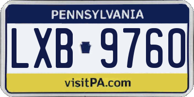 PA license plate LXB9760