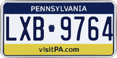 PA license plate LXB9764
