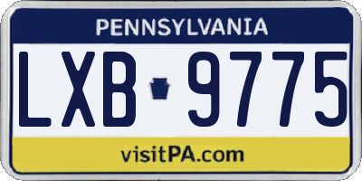 PA license plate LXB9775