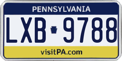 PA license plate LXB9788