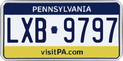 PA license plate LXB9797