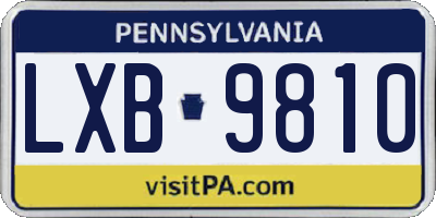 PA license plate LXB9810
