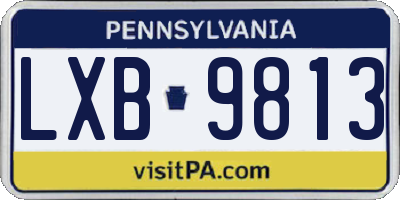 PA license plate LXB9813