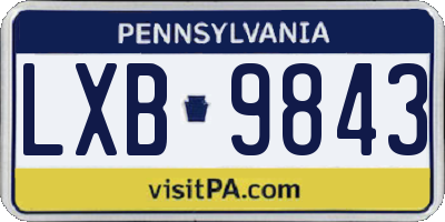 PA license plate LXB9843