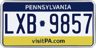 PA license plate LXB9857