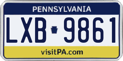 PA license plate LXB9861