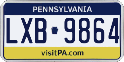 PA license plate LXB9864