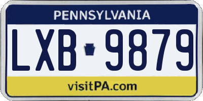 PA license plate LXB9879