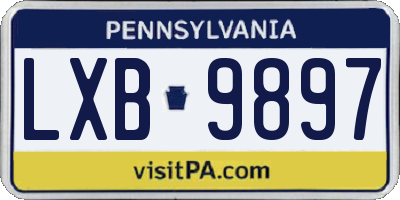 PA license plate LXB9897