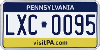 PA license plate LXC0095