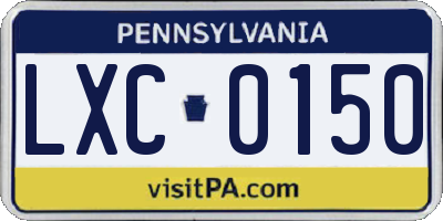 PA license plate LXC0150