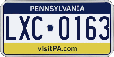 PA license plate LXC0163