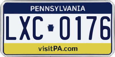 PA license plate LXC0176