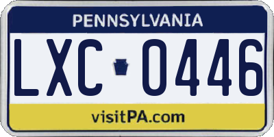 PA license plate LXC0446