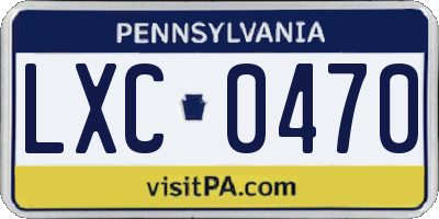 PA license plate LXC0470
