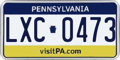 PA license plate LXC0473
