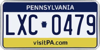 PA license plate LXC0479