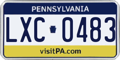 PA license plate LXC0483