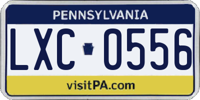 PA license plate LXC0556