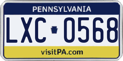 PA license plate LXC0568