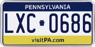 PA license plate LXC0686