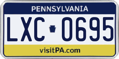 PA license plate LXC0695