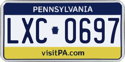 PA license plate LXC0697