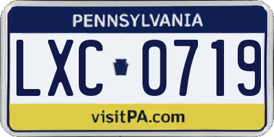 PA license plate LXC0719