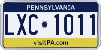 PA license plate LXC1011