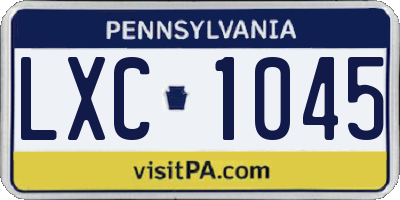 PA license plate LXC1045