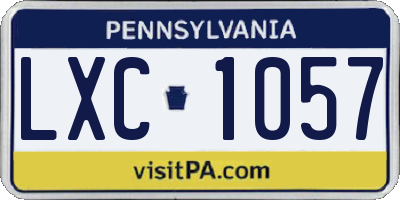 PA license plate LXC1057