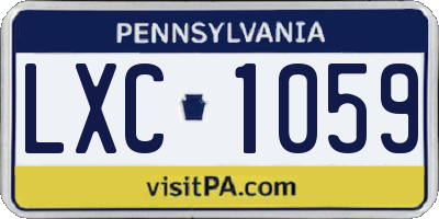 PA license plate LXC1059
