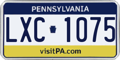 PA license plate LXC1075