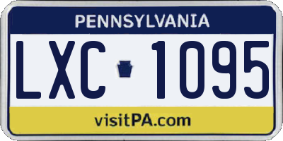 PA license plate LXC1095