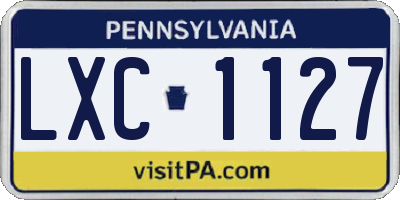 PA license plate LXC1127