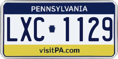 PA license plate LXC1129